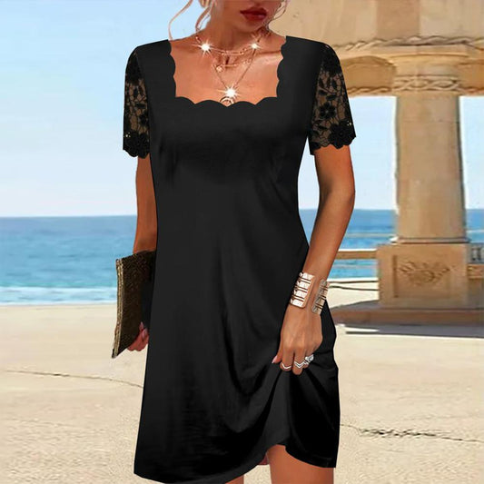 ALLOÉ™ Mini vestido con encaje en maga |Victorio&Giralda™