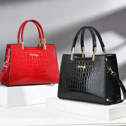 LOLA™ - Bolso de mano de cuero brillante |Victorio&Giralda™